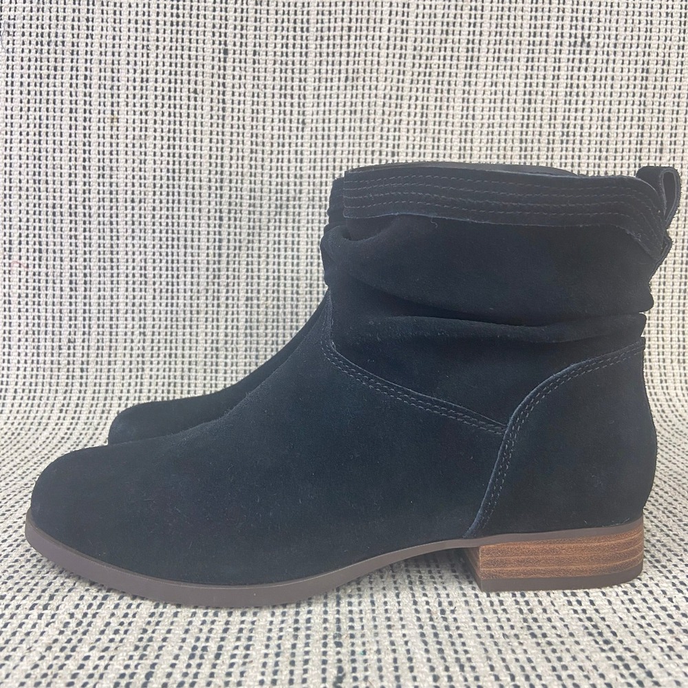 Koolaburra By UGG Black Ankle Boots Sz 7 Suede Slouchy Pull On Casual Fall Cozy